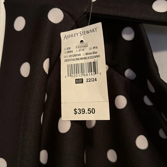 Polka Dot Skirt - Black and White Plus Size 22/24 - Picture 3 of 3